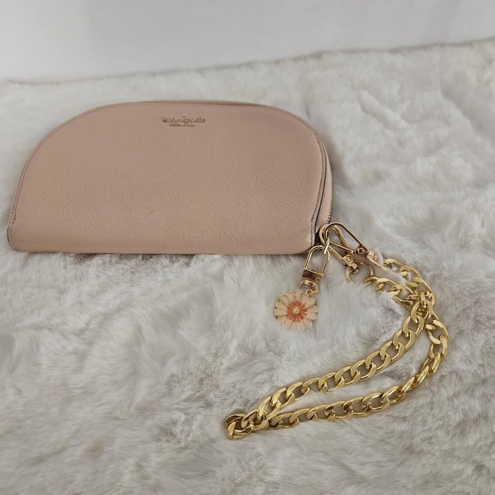 Kate Spade Light Pink Pebbled Leather Jackson Street Half Moon Women's Wristlet